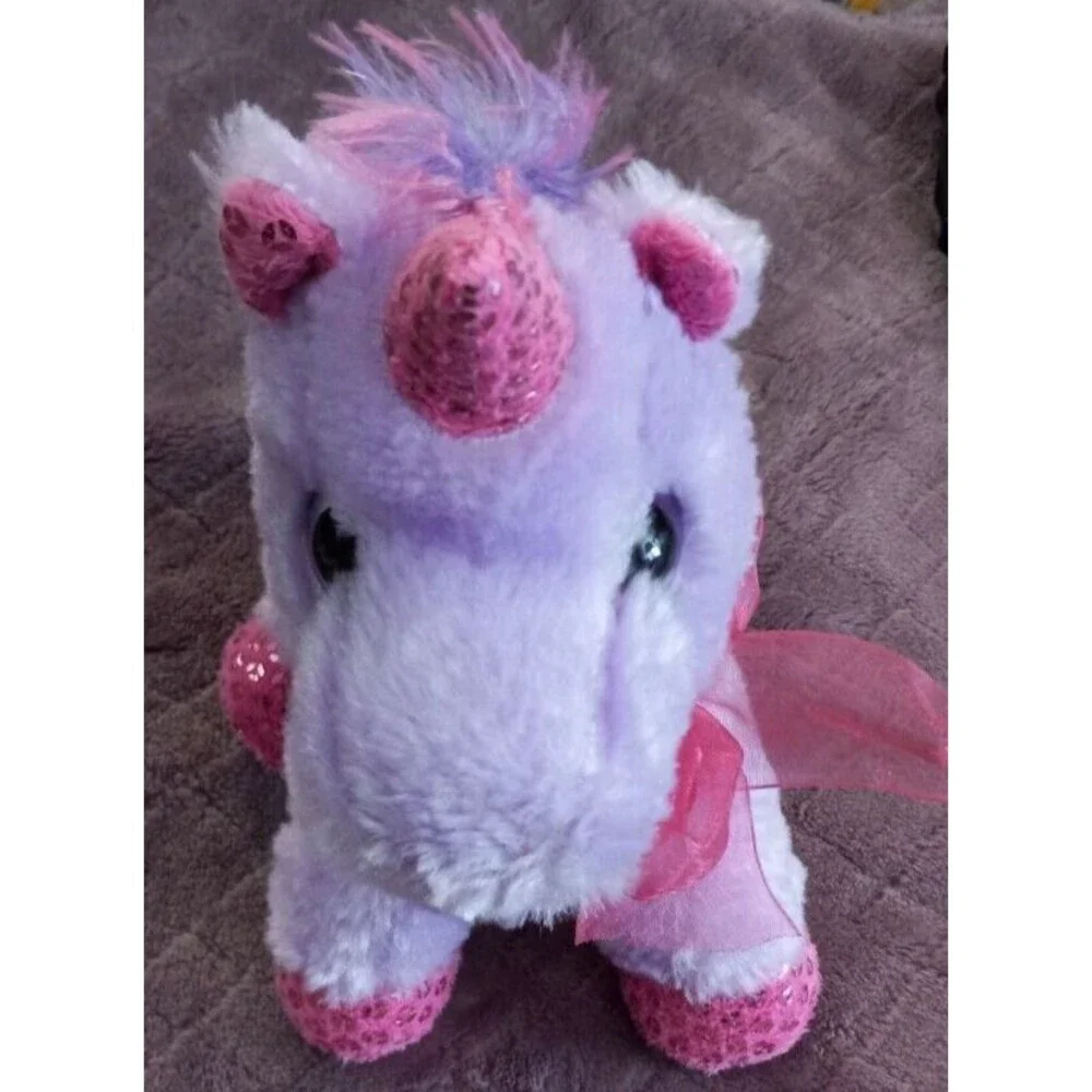 Purple Unicorn Pink Horn/Feet/Ears Stuffed Animal 8